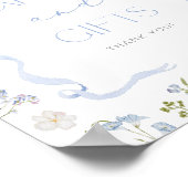 Blue Bow Band Wildblume Karten und Geschenke Poster (Ecke)