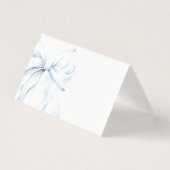 Blue Bow - Baptism Place Cards (Vorderseite)