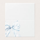 Blue Bow - Baptism Place Cards (Außenseite Aufgefaltet)