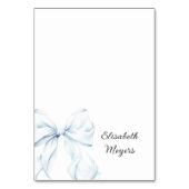 Blue Bow - Baptism Place Cards Tischnummer (Vorderseite)