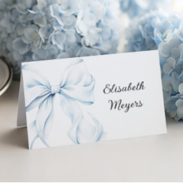 Blue Bow - Baptism Place Cards Tischnummer