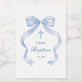 Blue Bow Baptisse Weinetikett (Einzelnes Label)