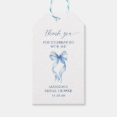 Blue Bow binden das Brautparty des Knotens Danke Geschenkanhänger (Vorderseite)