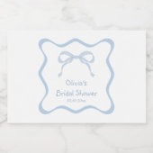 Blue Bow bindet den Knot-Brautparty-Champagner Schaumweinetikett (Einzelnes Label)