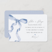 Blue Bow bindet den Knoten gemeinsam mit einem Rez Begleitkarte (Vorne/Hinten)