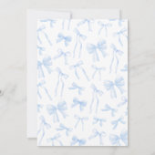 Blue Bow Birthday Einladung (Rückseite)