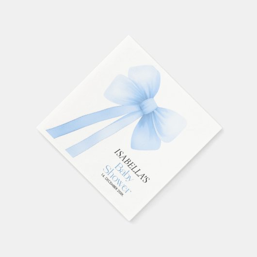Blue Bow Birthday Serviette (Ecke)