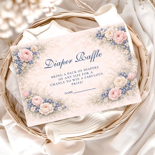 Blue Bow Blueberry Diapper Raffle Begleitkarte