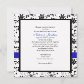 Blue Bow Blume Hochzeitseinladung Einladung (Rückseite)