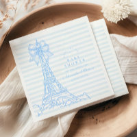 Blue Bow Bonjour Bebe Baby Dusche