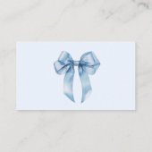 Blue Bow Books for baby Boy Baby Shooter Begleitkarte (Rückseite)