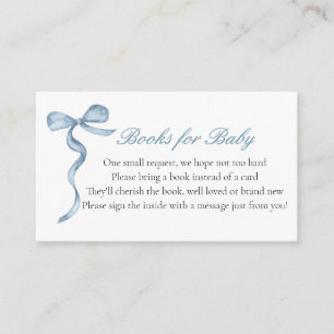 Blue Bow Bow Baby Library Request Card Begleitkarte