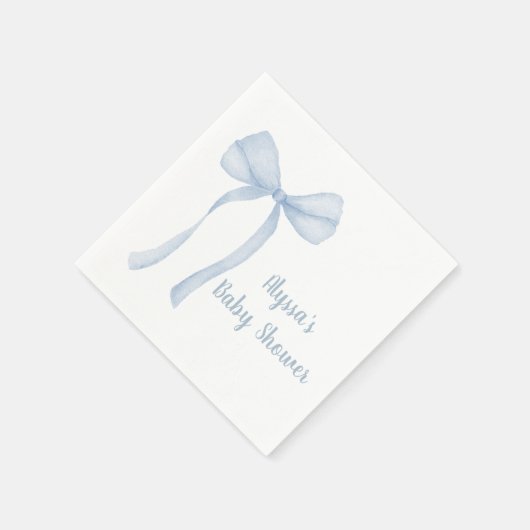 Blue Bow Bow Coquette Baby Dusche Serviette (Ecke)