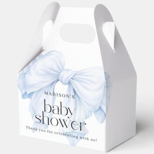 Blue Bow Boy Baby Dusche Danke Geschenkschachtel (Vorderseite)