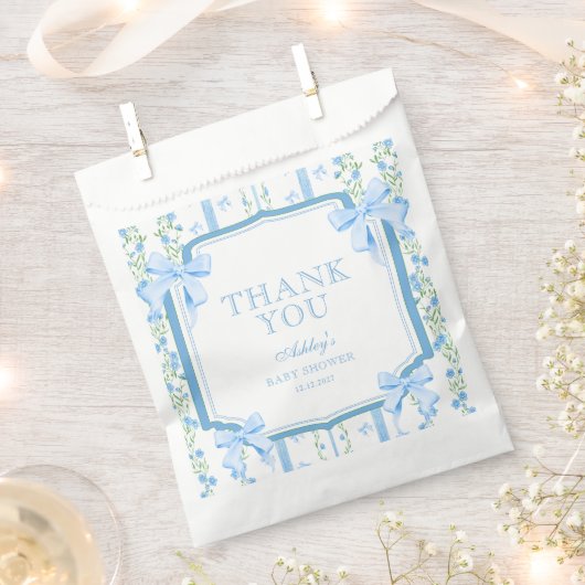 Blue Bow Boy Baby Dusche Danke Geschenktütchen (Ausgeschnitten)