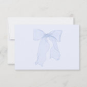 Blue Bow Boy Baby Dusche Dankeskarte (Rückseite)