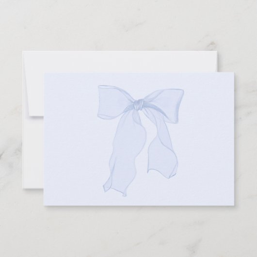 Blue Bow Boy Baby Dusche Dankeskarte (Rückseite)