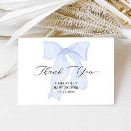 Blue Bow Boy Baby Dusche Dankeskarte