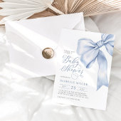 Blue Bow Boy Baby Dusche Einladung