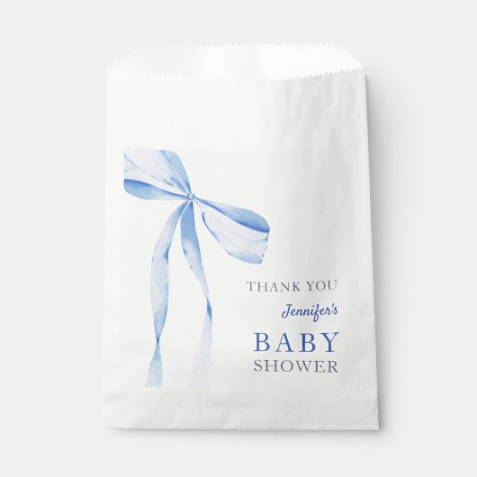 Blue Bow Boy Baby Dusche Geschenktütchen (Vorderseite)