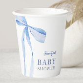 Blue Bow Boy Baby Dusche Pappbecher