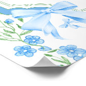 Blue Bow Boy Baby Dusche Poster (Ecke)