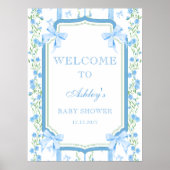 Blue Bow Boy Baby Dusche Poster (Vorne)