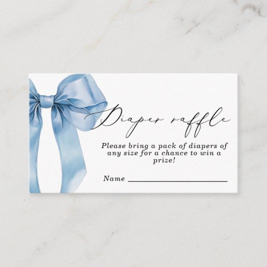 Blue Bow Boy Baby Dusche Preisgeld Begleitkarte (Vorderseite)