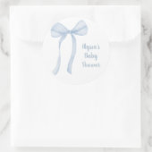 Blue Bow Boy Baby Dusche Runder Aufkleber (Tasche)