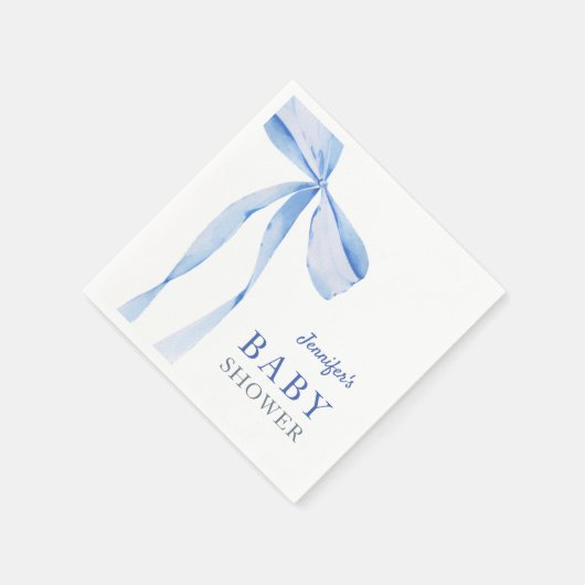 Blue Bow Boy Baby Dusche Serviette (Ecke)