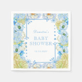 Blue Bow Boy Baby Dusche Serviette (Vorderseite)