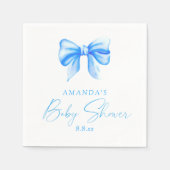 Blue Bow Boy Baby Dusche Serviette (Vorderseite)