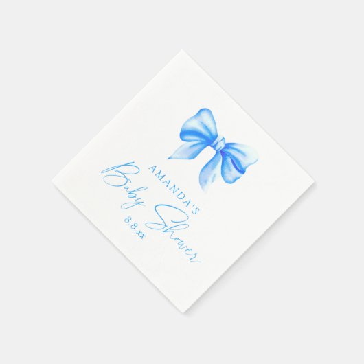 Blue Bow Boy Baby Dusche Serviette (Ecke)