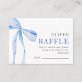 Blue Bow Boy Baby Dusche Windelwanne Raffel Begleitkarte (Vorderseite)
