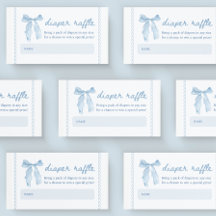 Blue Bow Boy Baby Duschkabine - Raffle Ticket