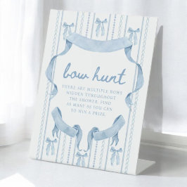 Blue Bow Boy Baby Shower Bow Hunt Sockelschild