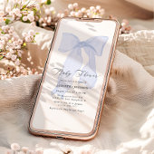 Blue Bow Boy Baby Shower Einladung