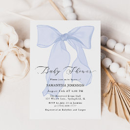 Blue Bow Boy Baby Shower Einladung