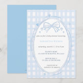 Blue Bow Boy Baby Shower Einladung (Vorne/Hinten)