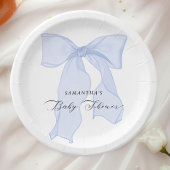 Blue Bow Boy Baby Shower Einladung Pappteller