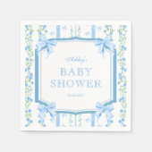 Blue Bow Boy Baby Shower Serviette (Vorderseite)