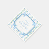 Blue Bow Boy Baby Shower Serviette (Ecke)