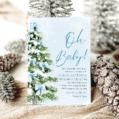 Blue Bow Boy Christmas Tree Oh Baby Shower Einladung
