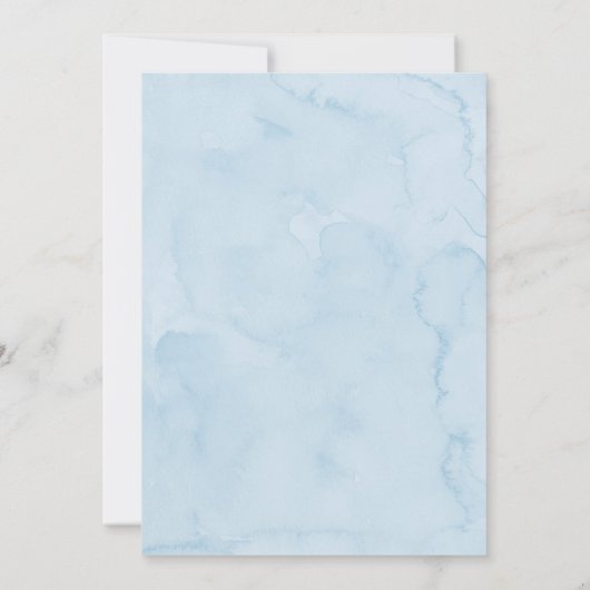 Blue Bow Boy Coquette Baby Dusche Einladung (Rückseite)