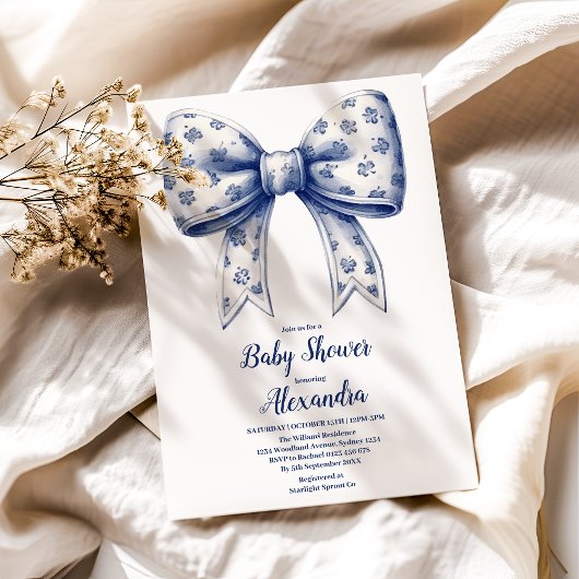 Blue Bow Boy Einladung