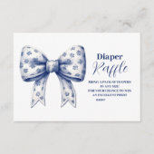 Blue Bow Boy Raffle Diapper Begleitkarte (Vorderseite)