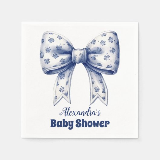 Blue Bow Boy Serviette (Vorderseite)