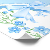 Blue Bow Boy Shabby Chic Baby Dusche Willkommen Poster (Ecke)