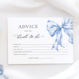 Blue Bow Brautparty Advertising Card Begleitkarte