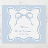 Blue Bow Brautparty Champagne Schaumweinetikett (Einzelnes Label)